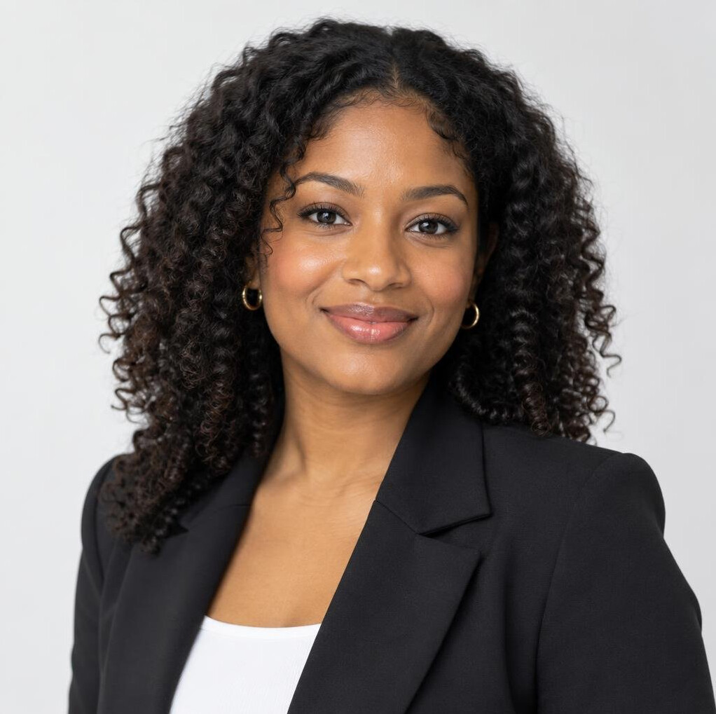Portrait of a young Congolese-Belgian woman smiling